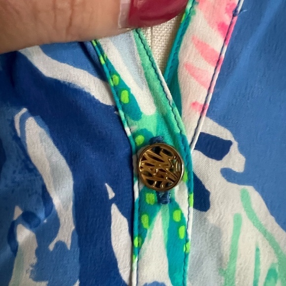 Lily Pulitzer Floral Silky Top Sz XXS - Picture 4 of 8